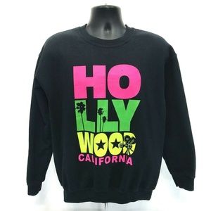 Gildan Shirts - HOLLYWOOD Neon VINTAGE 90's Sweatshirt Mens Size M Gildan Shirts - HOLLYWOOD Neon VINTAGE 90's Sweatshirt Mens Size M